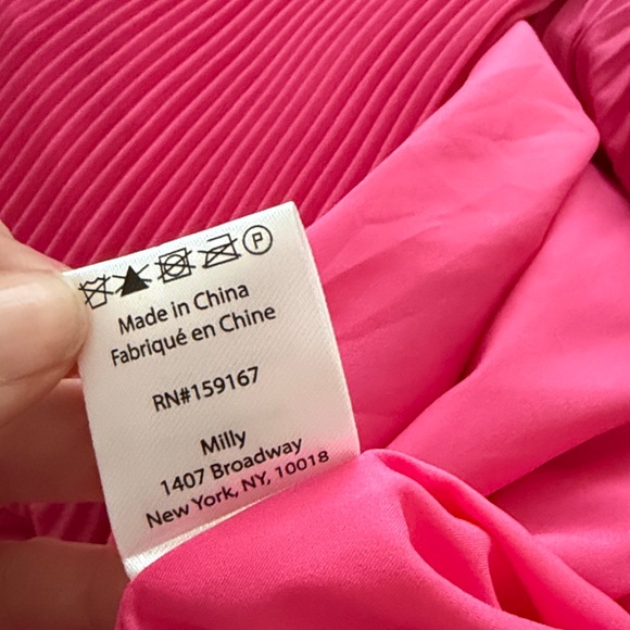 MILLY Elle pleated mini dress in pink Size 8 - Picture 7 of 8